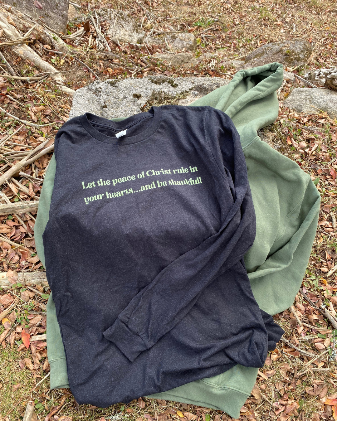 Peaceful Poplars Col. 3:15 Long Sleeve Tee