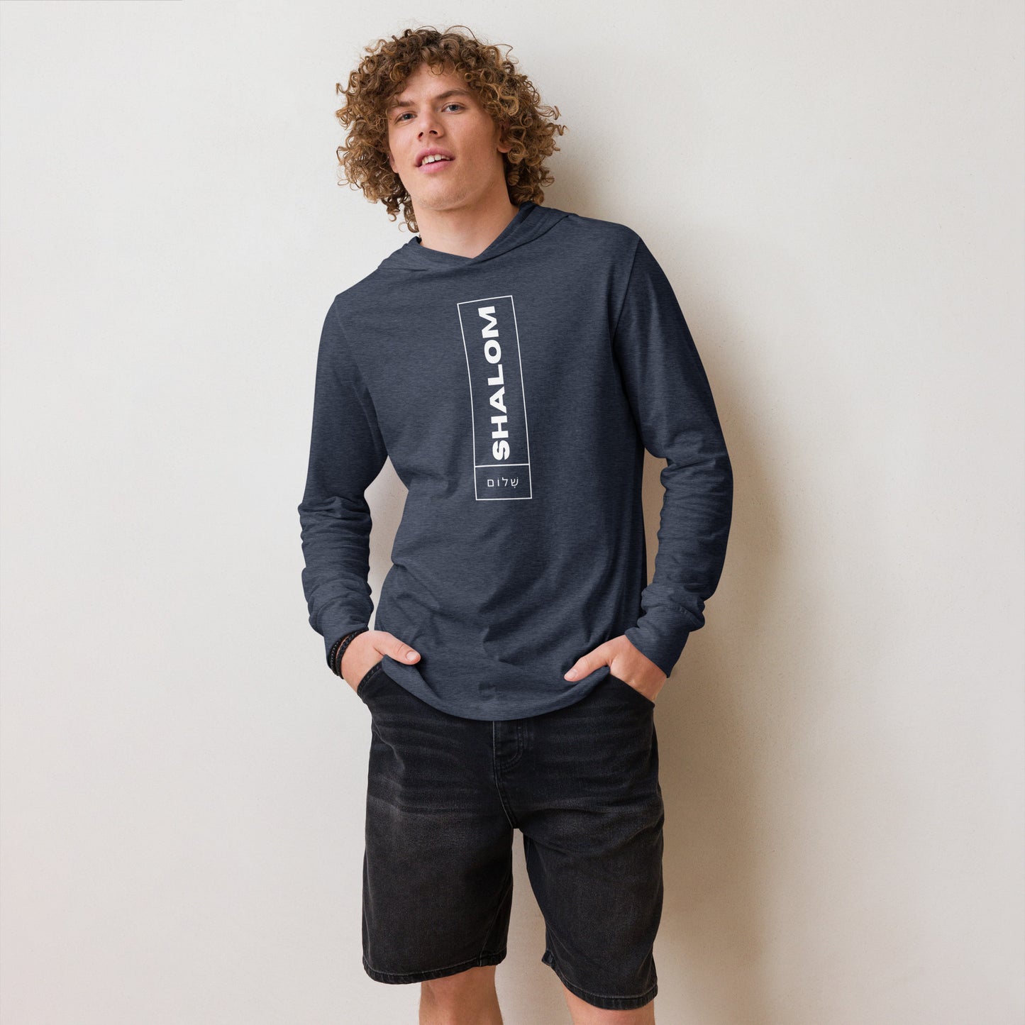 Shalom Hooded long-sleeve tee